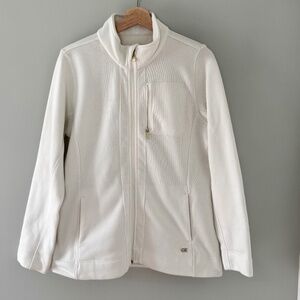 Calvin Klein White Ribbed Zip-Up Jacket